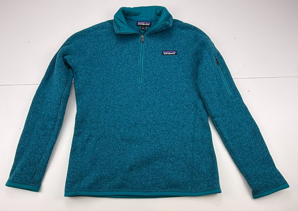 Patagonia Women's Small Better Sweater 1/4 Zip Teal Fleece Pullover